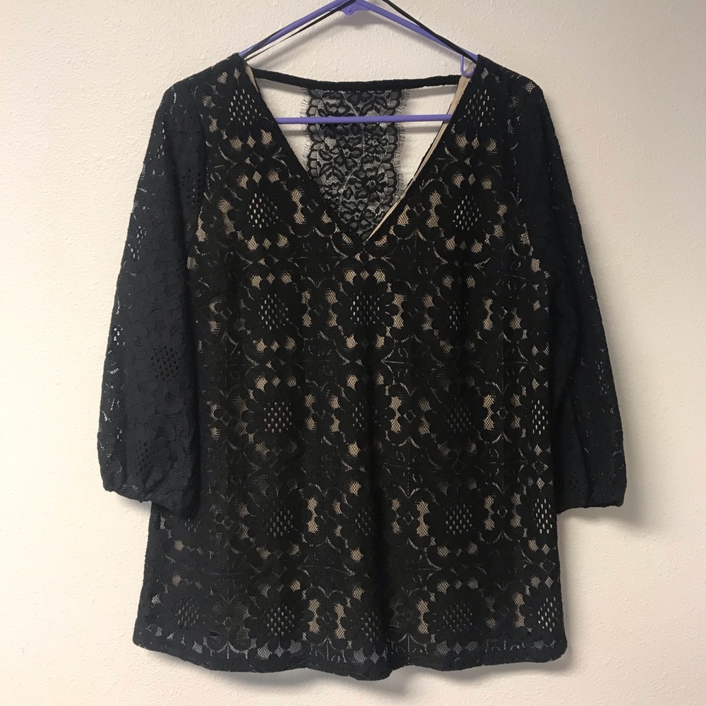 Skies are Blue Meade Lace Overlay Blouse - M, NWT